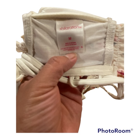 •Xhilaration Floral Smocked Lace up Bikini Top - Picture 5 of 5